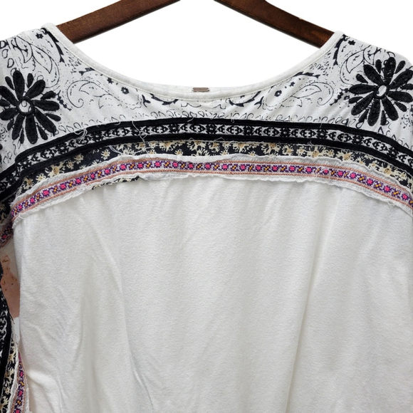 Free People Women's Tripoli Top Blouse Blush Combo Size XS White Excellent Cond. - Picture 5 of 10